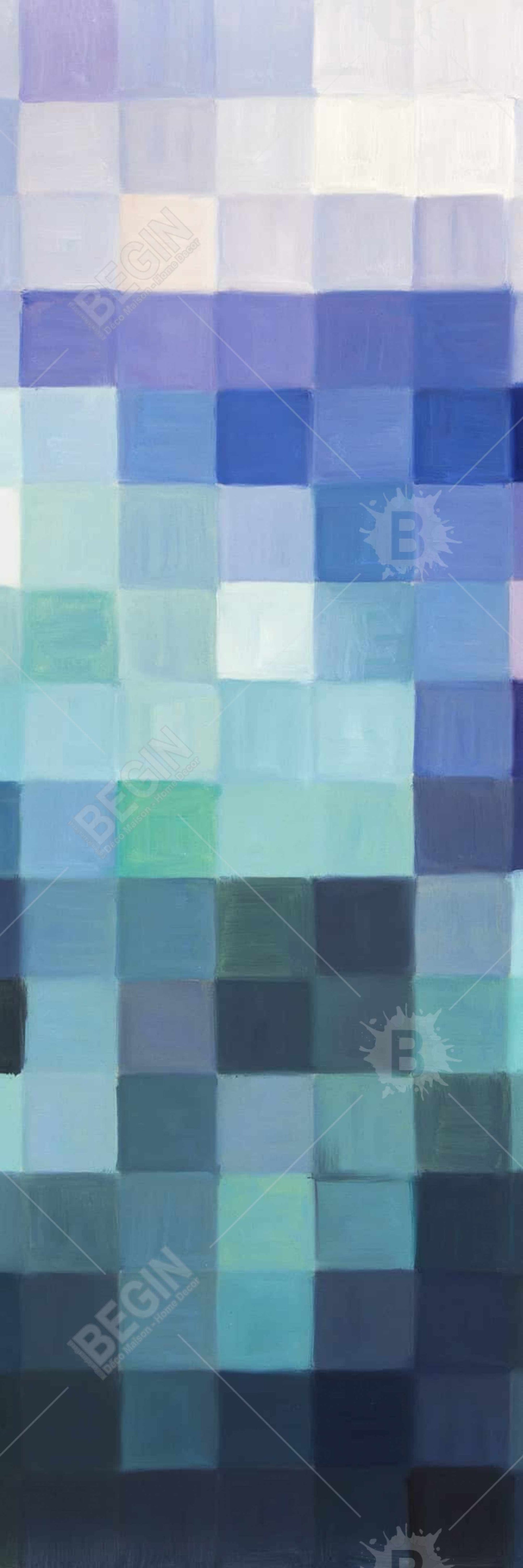 Modern Abstract Pixelized Landscape Framed Canvas | Home Decor