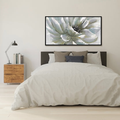 White Chrysanthemum Canvas | Botanical Home Decor - Bedroom