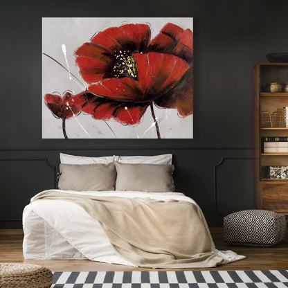 Red Poppy Flowers Canvas | Floral & Botanical Home Decor