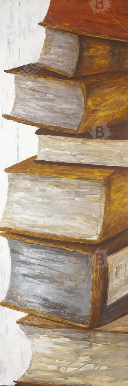 Pile of Books Canvas | Contemporary Still Life Home Decor