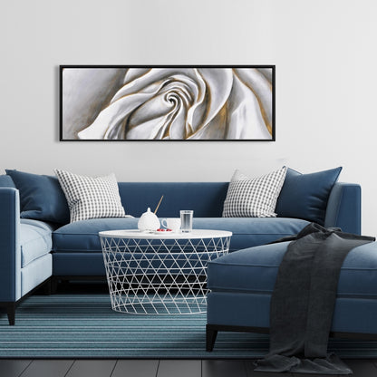 White Rose Delicate Canvas | Botanical Bedroom Wall Art Decor