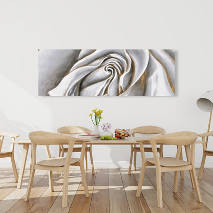 White Rose Delicate Canvas | Floral Botanical Bedroom Decor