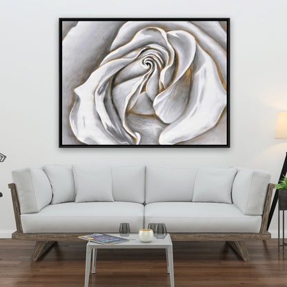 White Rose Delicate Canvas | Botanical Bedroom Wall Art Decor