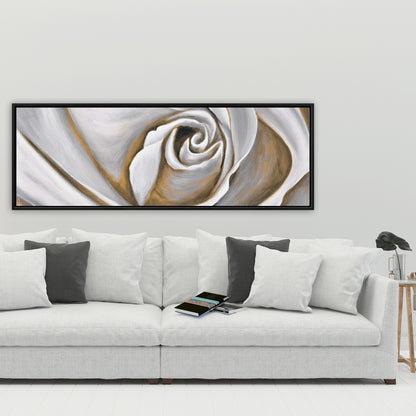 White Rose Closeup Canvas | Botanical Bedroom Decor