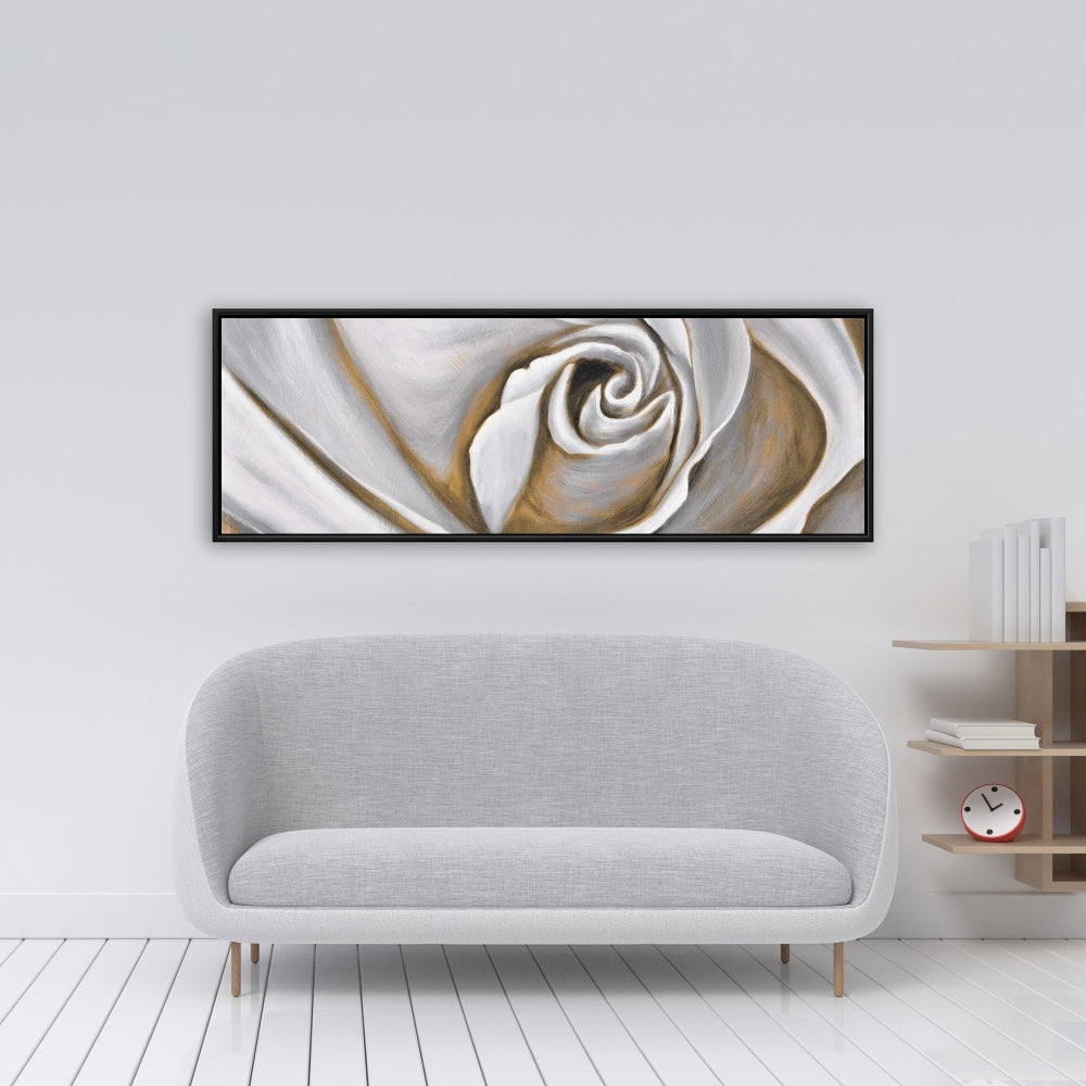 White Rose Closeup Canvas | Botanical Bedroom Decor