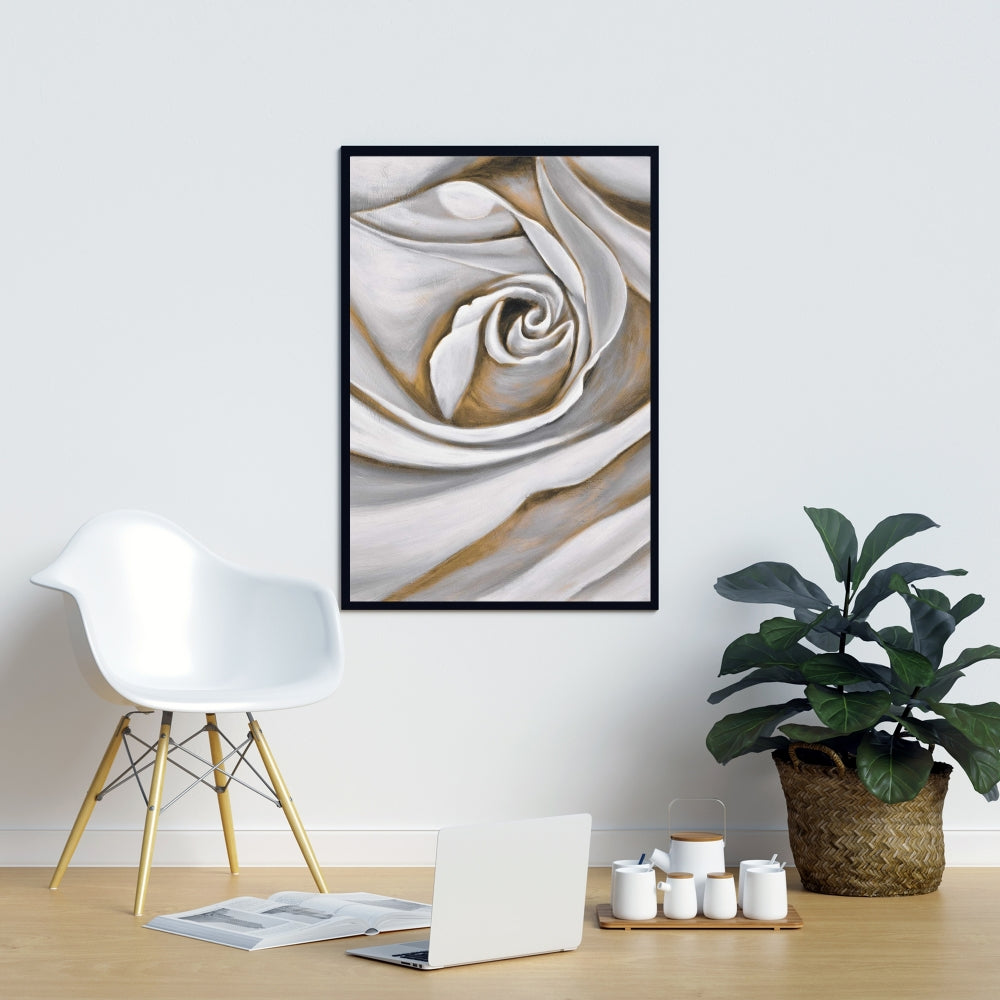 White Rose Closeup Canvas | Botanical Bedroom Decor