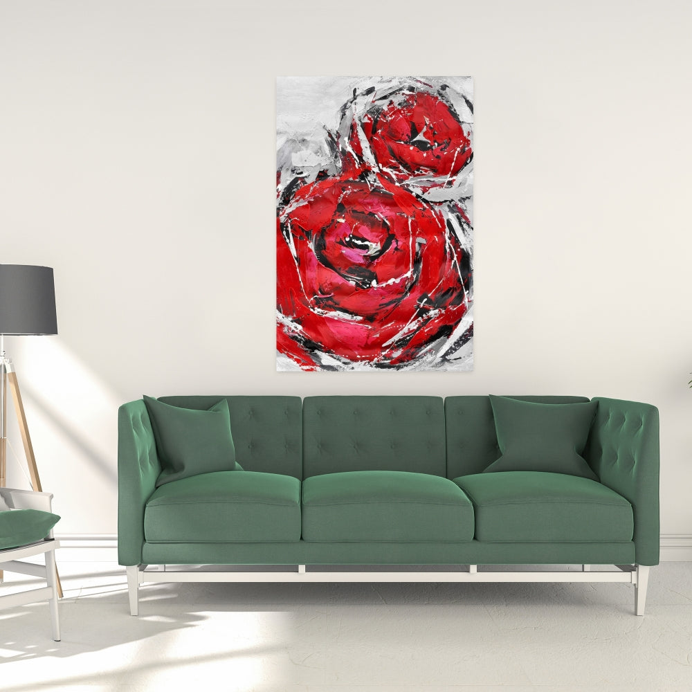 Abstract Red Roses Canvas | Floral & Botanical Home Decor
