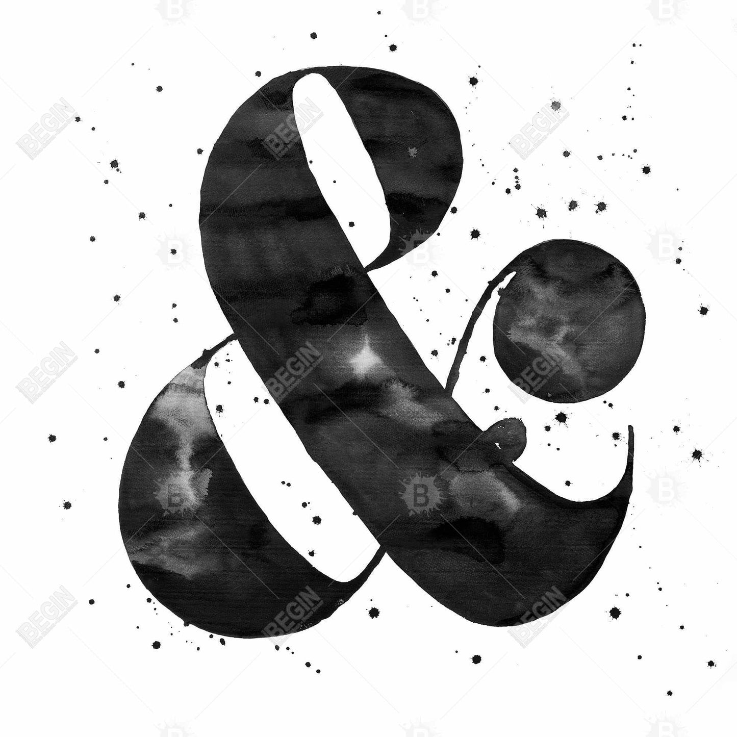 Toile monochrome noire « Ampersand » | Décoration murale