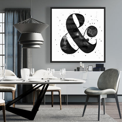 Toile monochrome Esperluette | Symboles typographiques, décoration d'intérieur