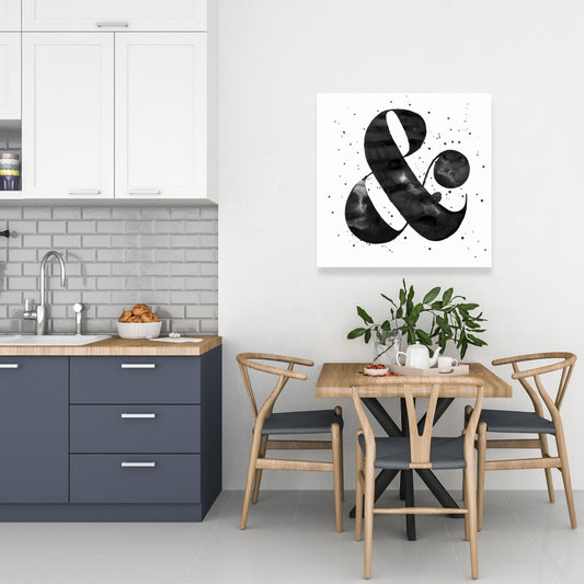 Ampersand Monochrome Black Canvas | Home Decor Wall Art
