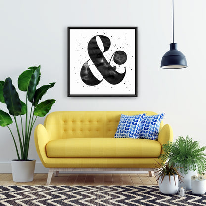 Toile monochrome Esperluette | Symboles typographiques, décoration d'intérieur