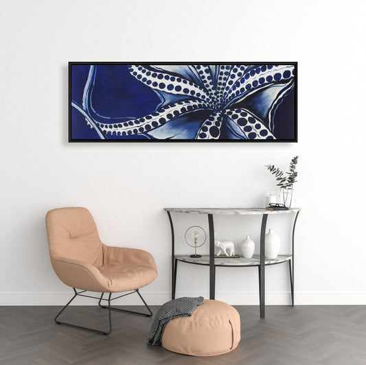 Dancing Octopus Framed Canvas | Aquatic Bedroom Home Decor