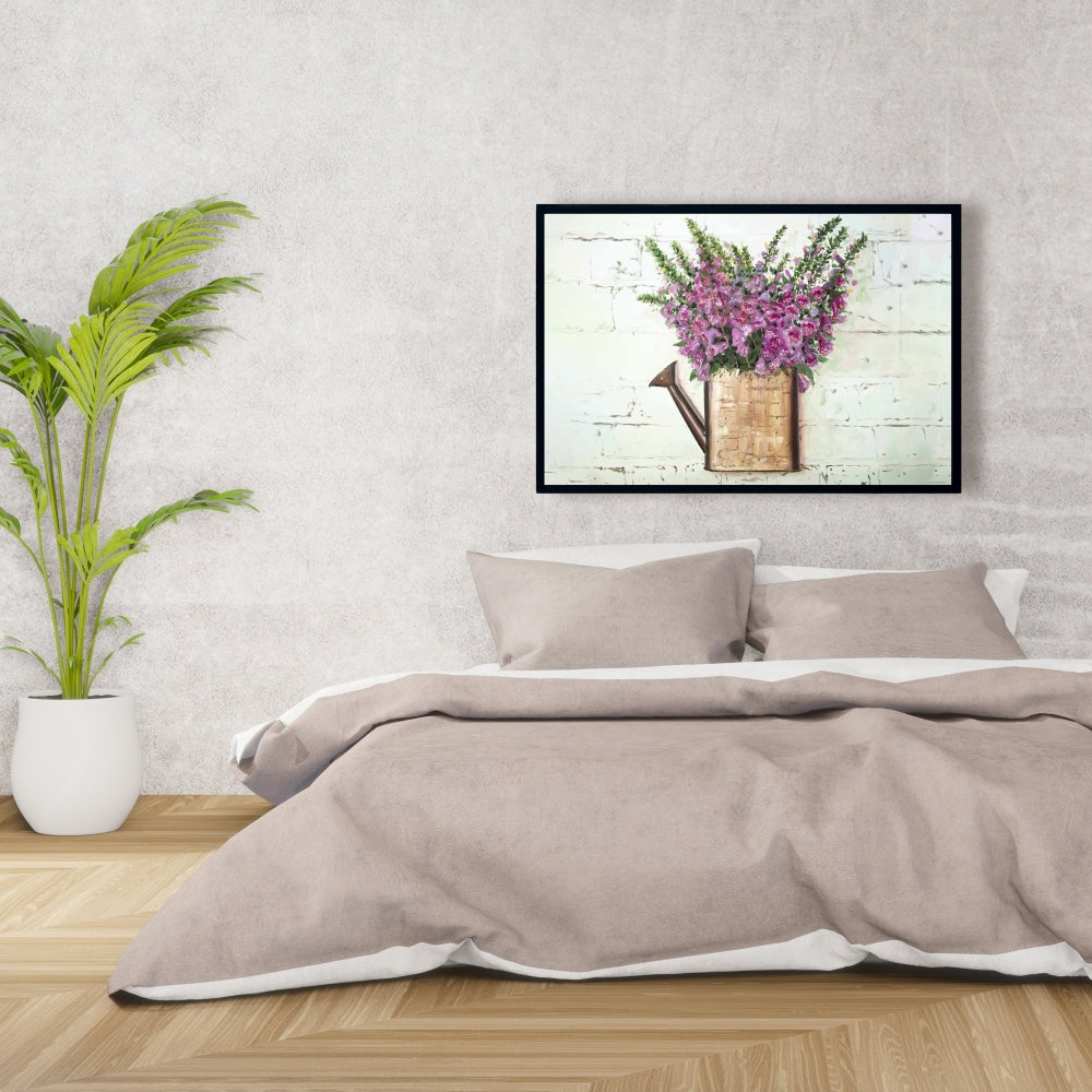 Toile de fleurs de digitale violette - Décoration murale botanique