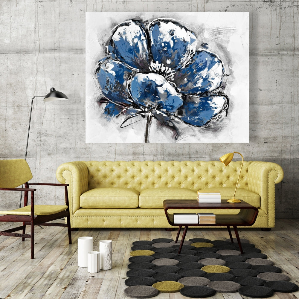 Floral & Botanical Blue Canvas - Small Flower Home Decor