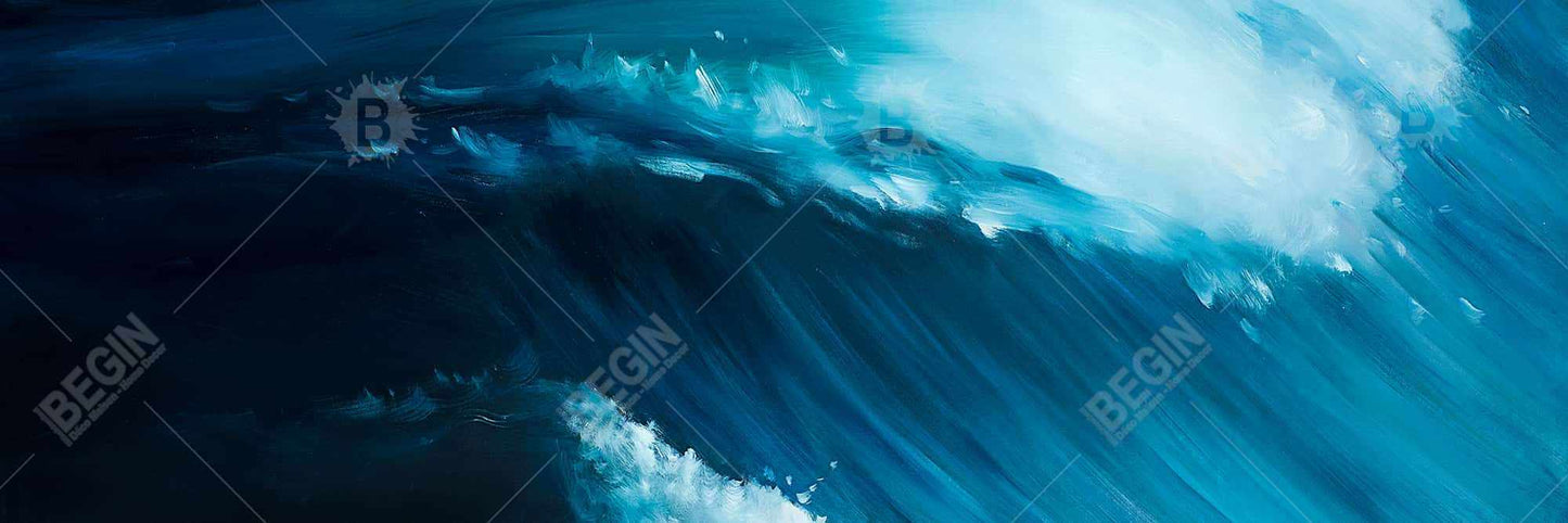 Unleashed Sea Blue Bedroom Canvas | Contemporary Home Decor