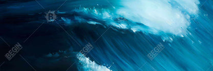 Unleashed Sea Blue Bedroom Canvas | Contemporary Home Decor