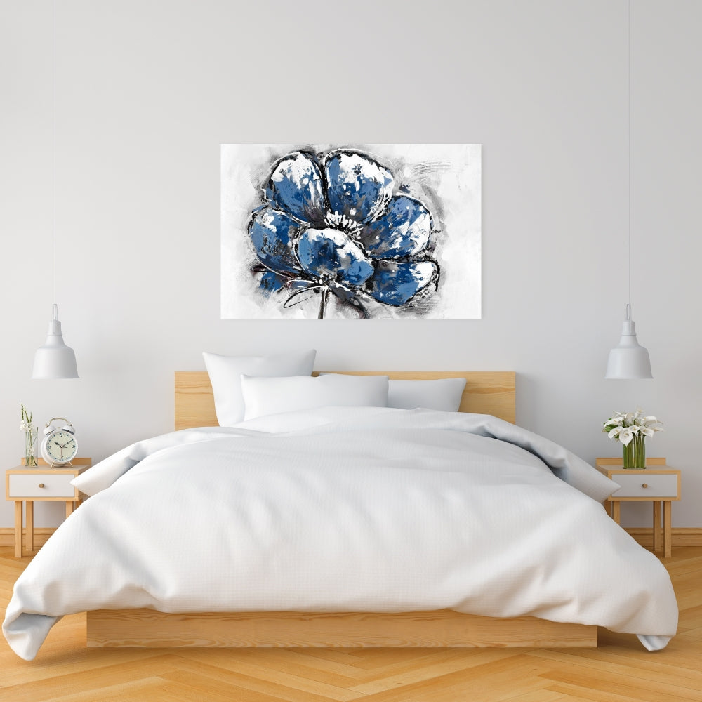 Floral & Botanical Blue Canvas - Small Flower Home Decor