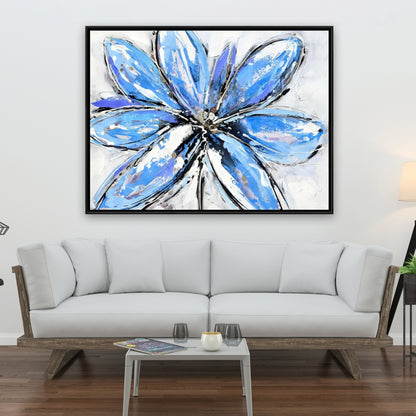 Blue Flower Canvas | Floral & Botanical Bedroom Wall Art
