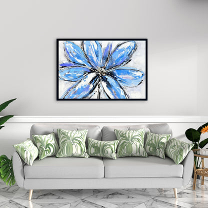 Blue Flower Canvas | Floral & Botanical Bedroom Wall Art