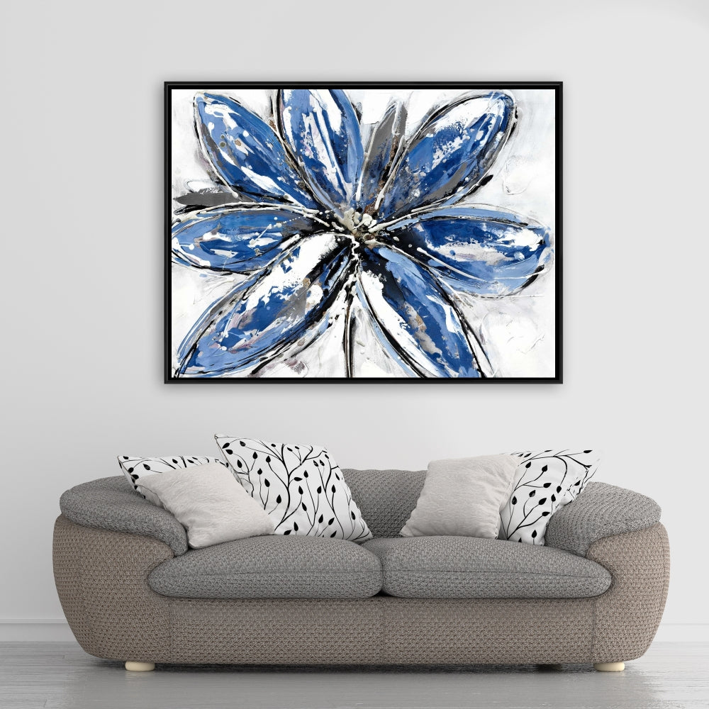Blue Petal Botanical Canvas | Classic Home Decor Wall Art