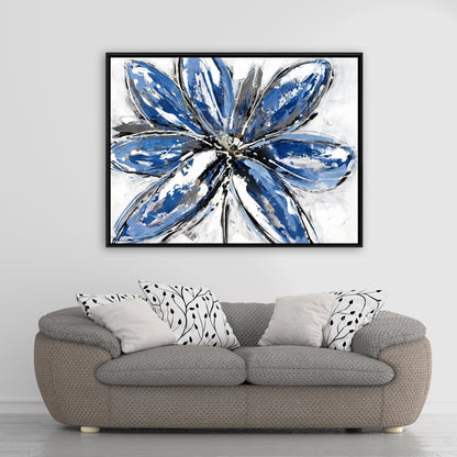 Blue Petal Botanical Canvas | Classic Home Decor Wall Art