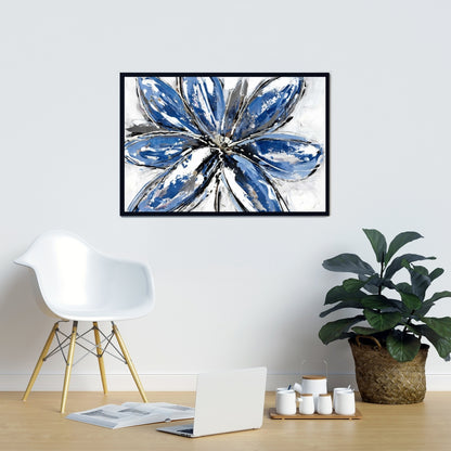 Blue Petal Botanical Canvas | Classic Home Decor Wall Art