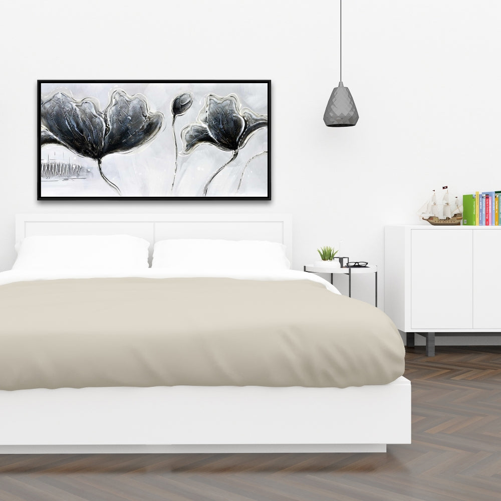 Toile florale de style industriel | Décoration murale encadrée botanique