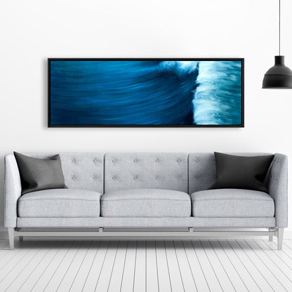 Blue Coastal Bedroom Framed Canvas - Wave Home Decor Art