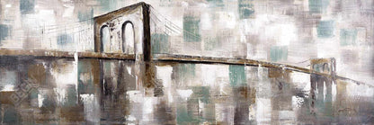 Abstract Paint Spotted Bridge Canvas | Brown Cities Home Decor
