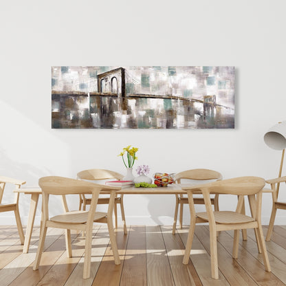 Abstract Paint Spotted Bridge Canvas | Brown Cities Home Decor