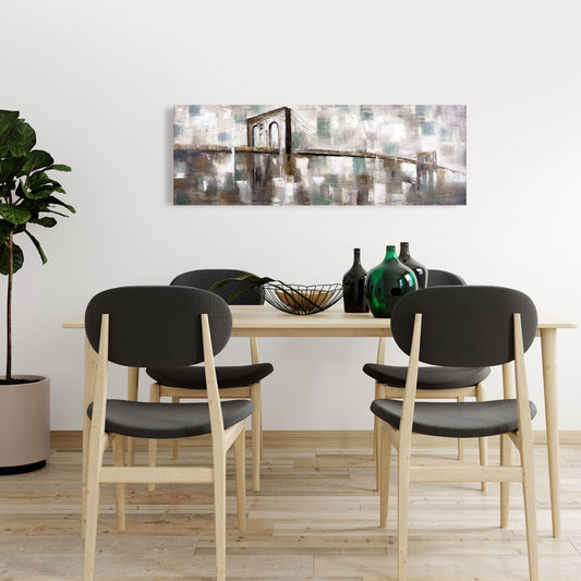 Abstract Paint Spotted Bridge Canvas | Brown Cities Home Decor