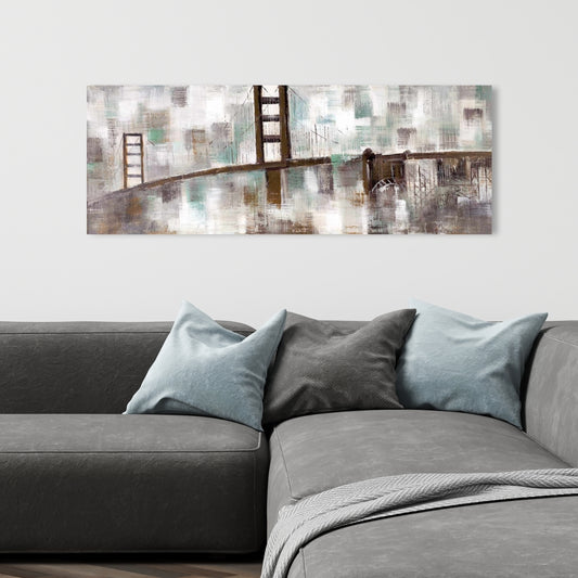 Abstract Golden Gate Canvas | Bedroom Cityscape Decor