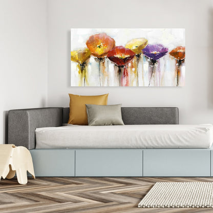 Colorful Abstract Floral Canvas | Botanical Home Decor