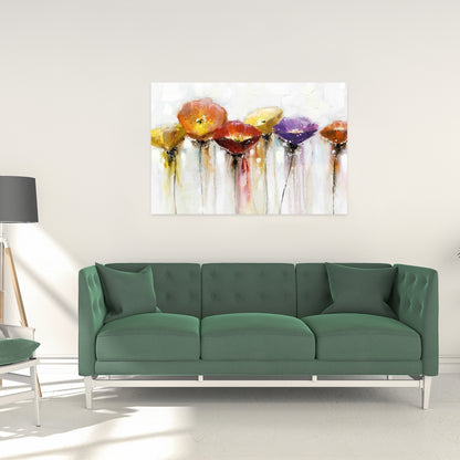 Colorful Abstract Floral Canvas | Botanical Home Decor