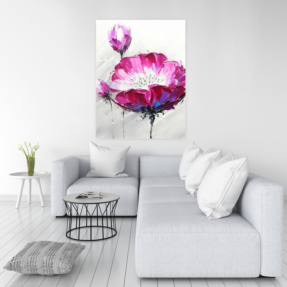 Floral & Botanical Canvas | Fuchsia Wild Flower Home Decor