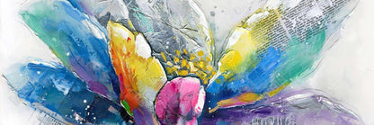 Toile florale abstraite | Décoration botanique et industrielle pour chambre à coucher
