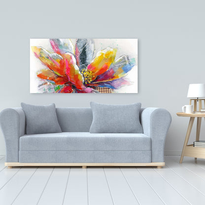 Red Botanical Canvas | Abstract Flower Texture Home Decor