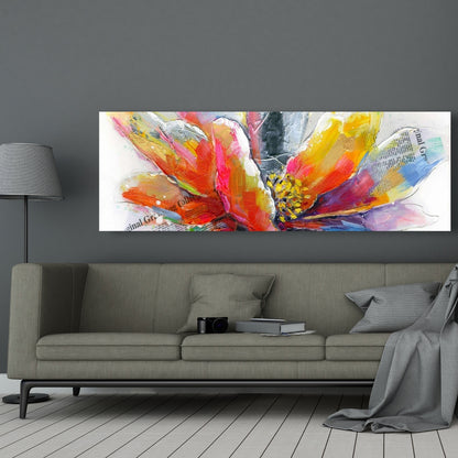 Red Botanical Canvas | Abstract Flower Texture Home Decor