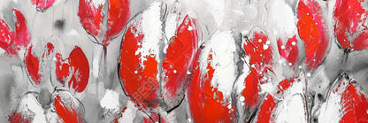 Abstract Red Tulips Canvas | Botanical Wall Art for Home Decor