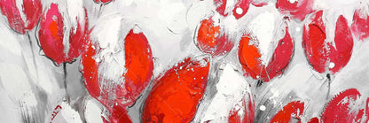 Red Tulips Canvas | Botanical Contemporary Floral Home Decor