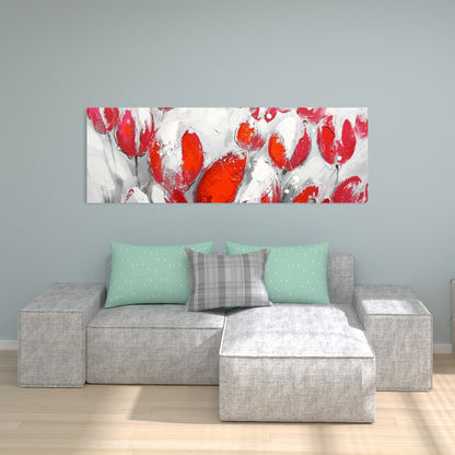 Red Tulips Canvas | Botanical Contemporary Floral Home Decor