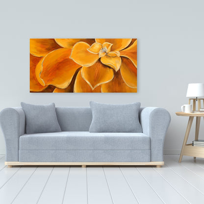 Orange Flower Closeup Canvas | Floral & Botanical Wall Art