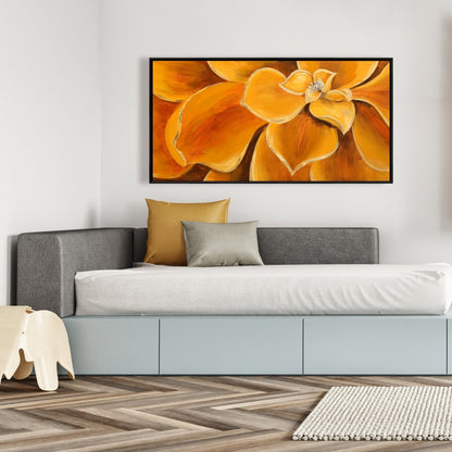 Orange Flower Closeup Canvas | Floral Botanical Home Decor