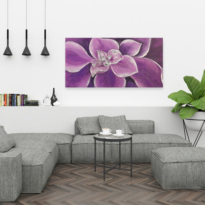 Purple Floral Canvas | Botanical Home Decor | Purple Flower Art