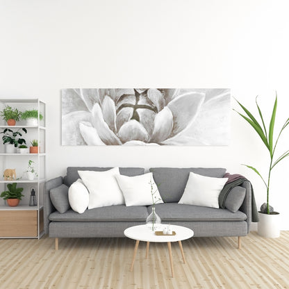 Modern White Canvas - Delicate White Chrysanthemum Decor
