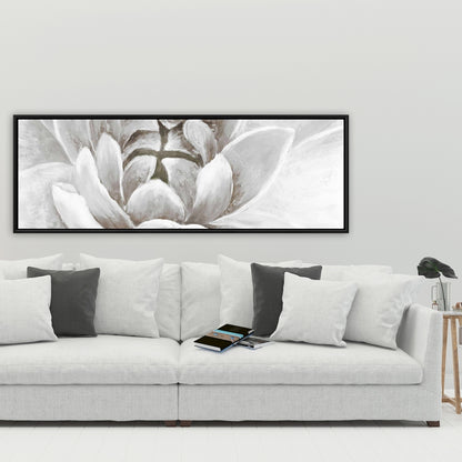 Toile encadrée délicate avec chrysanthème blanc | Décoration d'intérieur moderne