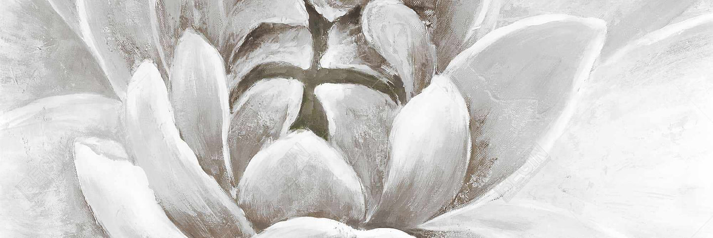 Toile encadrée délicate avec chrysanthème blanc | Décoration d'intérieur moderne