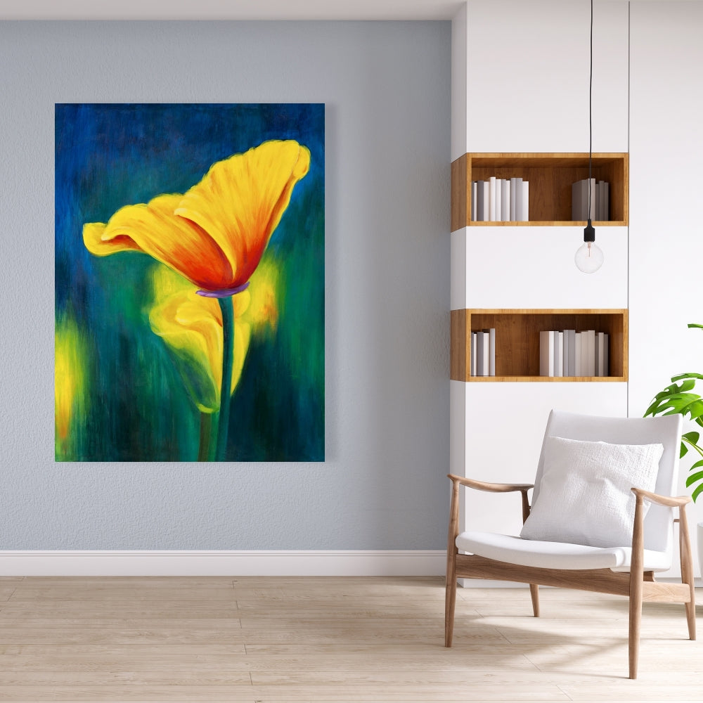 Superb Contrast Flowers Canvas | Contemporary Floral Decor