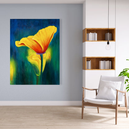 Superb Contrast Flowers Canvas | Contemporary Floral Decor