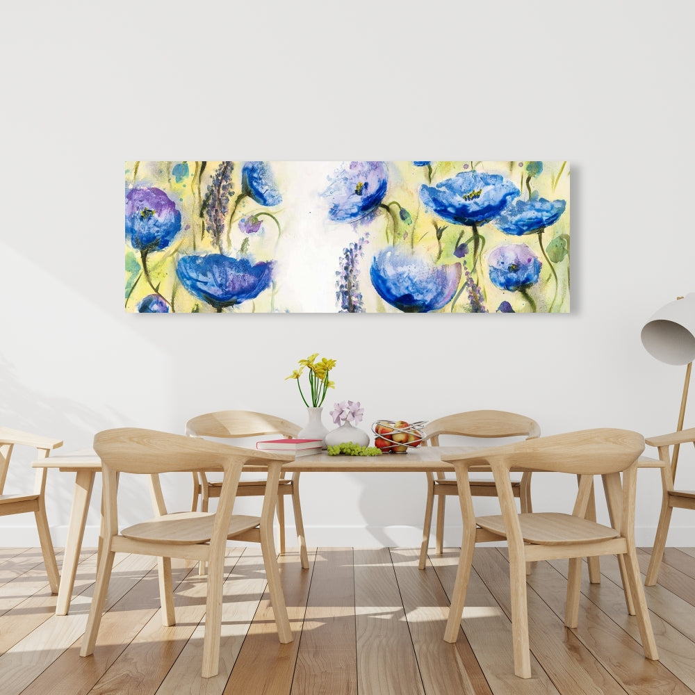Blue Botanical Bedroom Canvas - Blue Garden Home Decor Art